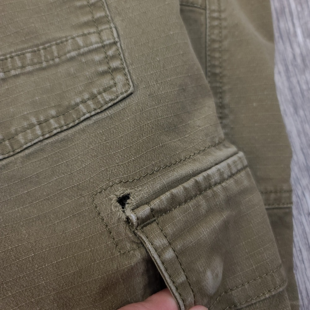 MEC Cargo Pants Mens 32 Green Ripstop Organic Cotton Elastic Hiking Utility - Picture 8 of 8